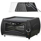 Horno eléctrico para llevar - Mini con control de temperatura y accesorios - Ideal para hacer pan y pizza en la cocina