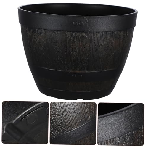 Tonneau pour jardin plastique pot fleurs rétro grosse capacité - 3