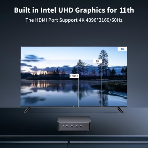 Image of Thdeukoty Mini PC i9-11900H 8 Cores Up to 4.9GHz, Deaktop Computer Windows 11 pro, 16G DDR4 RAM 512G M.2 NVME SSD, 4K HDMI2.0 VGA Dual Display, Wifi6E Bluetooth5.3, Gigabit LAN for Office /Home