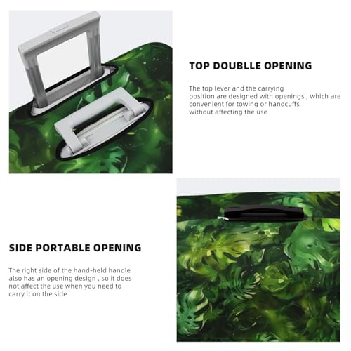Green Leaf Travel Luggage Cover Travel Suitcase Protective Cover for Trunk Case Elastic Baggage Suitcase Covers Monstera Leaves 18''-32'' Suitcase Cover4