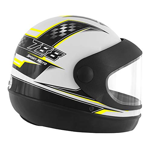 Pro Tork Capacete Super Sport Moto 58 multicor (Branco/Amarelo/Preto)