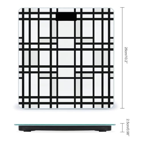 Báscula digital de baño con patrón lineal horizontal miniatura 2