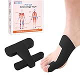 IEADEN Precut Kinesiology Tape for Bunion, 40 Pcs, Bunion Corrector & Relief, Big Toe Support and Pain Relief, Breathable Hypoallergenic Latex-Free Tape (Black)