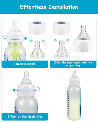 Image of Silicone Nipple for Dr. Brown's Natural Flow Level 2 Narrow Baby Bottle, Medium Flow, 3m+, 5 Count
