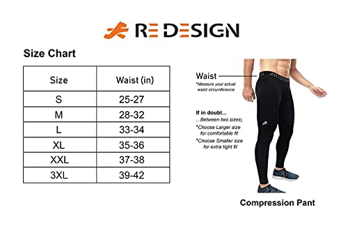 Image of ReDesign Apparels Men's Polyester Compression Pant /Tights /Megging for Gym, Running, Cycling, Yoga & All Sports