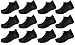 Produktbild Poligono Sportsocken für Herren und Damen, kurze Anti-Blasen-Sneaker Socken, weiche Baumwoll-Knöchelsocken, Atmungsaktive Socken, ideal für Gymnastik, Fitness, Laufen,(12er-pack),Schwarz,40-46