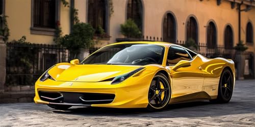 DIY art du diamant voiture de sport jaune pour un rendu haut de gamme scintillant
