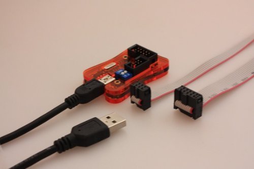 USB ISP-Programmer mit 6 + 10 Pol Adapter für ATMEL AVR, STK500, ATmega, ATtiny, AT90