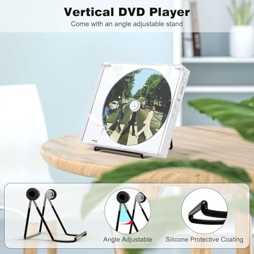 Maite Mini DVD Player Tragbar, Regionen Free mit 1080P HDMI-Anschluss/AV-Ausgang, NTSC/PAL, DVD-Player für TV mit AV/HDMI-Kabeln/USB-Wiedergabe Fernbedienung und Ständer no Support blueray – Bild 7