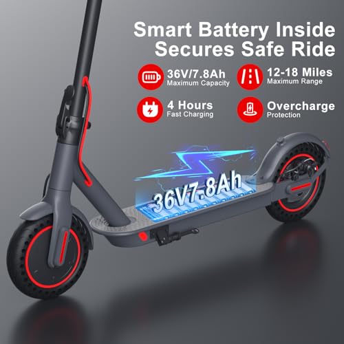 Image of Electric Scooter Adult, 500W Powerful Power, 8.5 inch Solid Tire, 18 /19 MPH