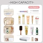 TOPEAST Christmas Gifts for Teen Girls Kids - 8 9 10 11 12 13 14 15 16 17 Year Old Girls Birthday Gifts, Initial Hanging Toiletry Bag & Makeup Bag, Travel Cruise Essentials, Pink A - Image 5