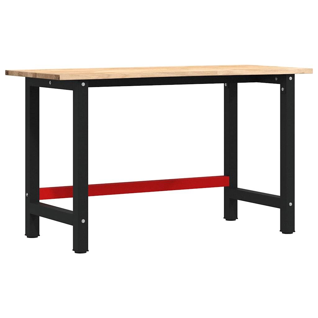 vidaXL Banco de Trabajo Madera Maciza de Roble 140x60x81,5 cm, Mesa de Trabajo, estación de Trabajo, Banco de Trabajo de Metal