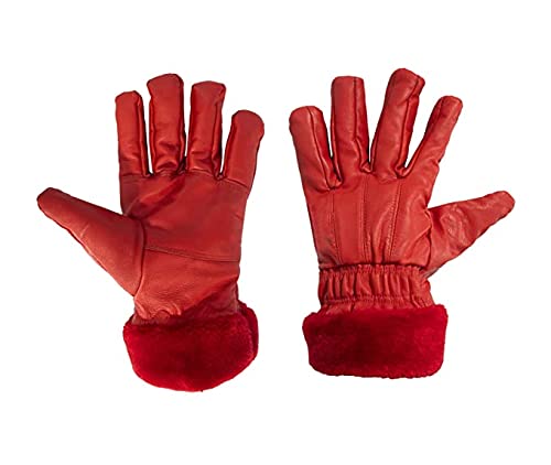 Stylish Leather Soft Fur Winter Wear Hand Gloves For Girls