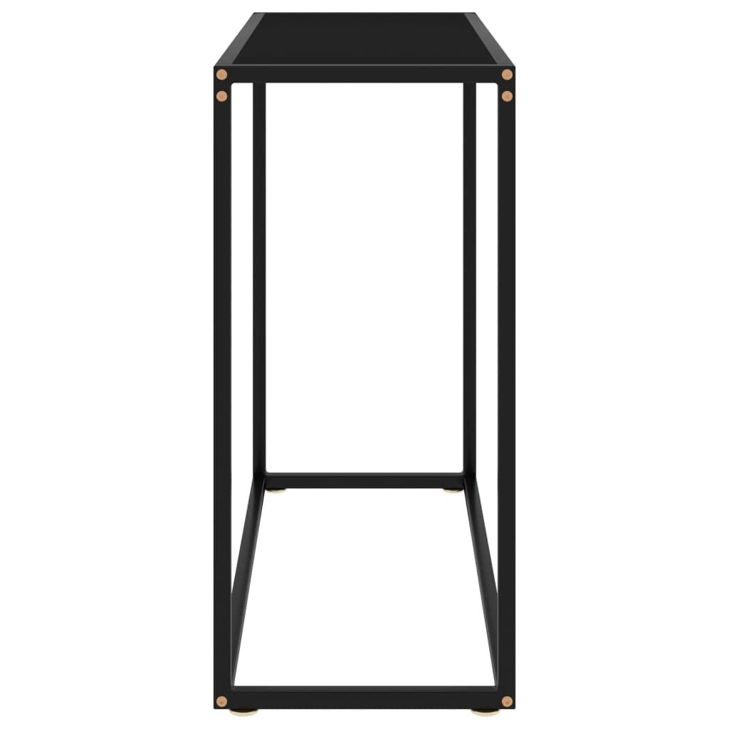 Generic Stolik Konsolowy Czarny, 80x35x75 Cm, Szkło Hartowane, Idealny do Przestrzeni Mieszkalnej, Wykonany ze Szkła i Stali, Mocny i Stabilny, łatwy do Czyszczenia wilgotną szmatką,