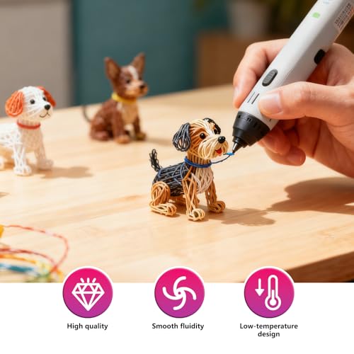 Rudfovn 150 Pcs 10 Colors 3D Pen Filament Refills, 2.5mm PCL 3D Doodler Pen Refills for 3doodler Start, Each Color 15 Pcs X 15.2cm - Image 3