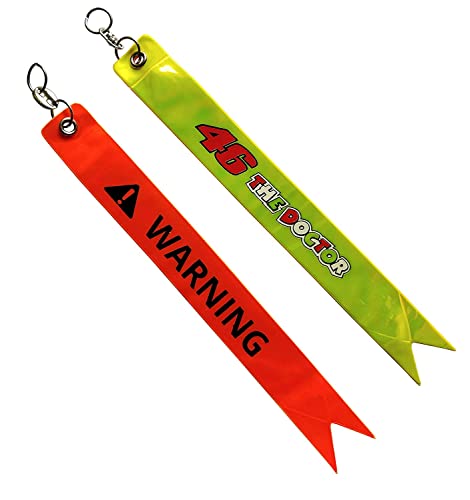 Image of Safety Tag /Warning tag Fluorescent Reflector in Night Glow Like LED Light Fashion Modification Hanging Tie Ribbon Twin for Car & Bike