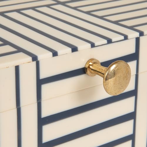 Bloomingville Blue & White Striped Resin Storage Box by Bloomingville - Image 9