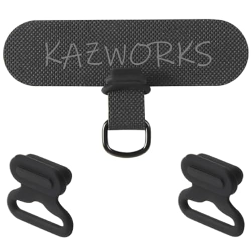 kazworks cell phone tether tab universal mobile phone lanyard clutch loop patch attachment