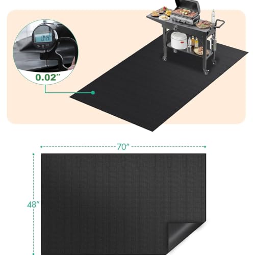 FUNSHOT Under Grill Mat 70 x 48 Inch, Fireproof Grill Pad, Heat Resistant Waterproof Deck Protector for Patio, Fire Pit & Outdoor Cooking, BBQ Floor Mat by Funshot - Used condition - Image 2