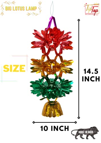 Image of Premium Folding Paper Hanging Lamps Chandeliers Garland for All Occasion (Big Lotus Lamp, 12 Pieces)