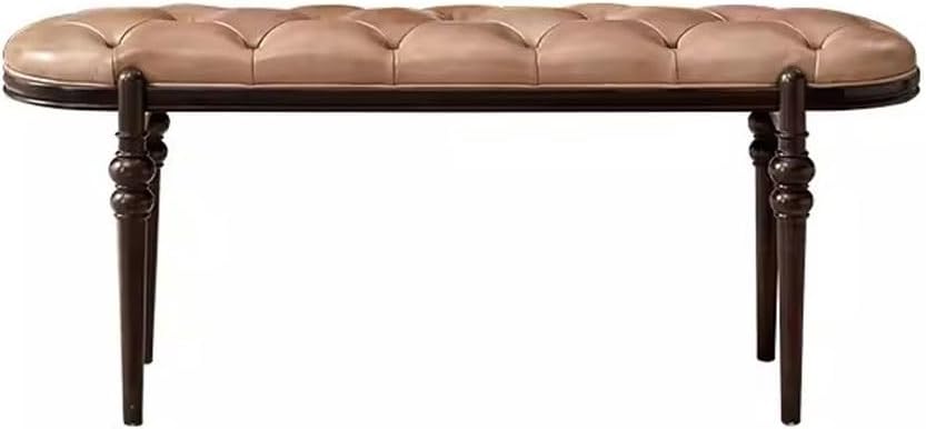 SOPAMI Ottoman Solid Wood Bar Stool Light Luxury Modern Home Dressing Stool Bedroom Bed End Stool and Bed Step Bedroom Bedside Stool, 130X39.5X50cm