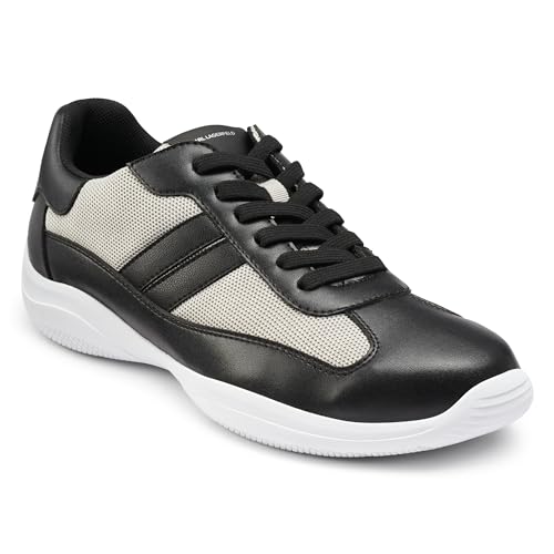 KARL LAGERFELD Men's Recycled Leather Camo White Sole Sneaker