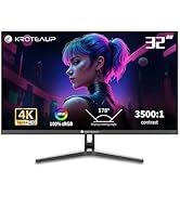 Kroteaup 32 Inch UHD Gaming Monitor, (3840 X 2160) Computer Monitor, HDR400, DCI-P3 86%,100% sRGB...