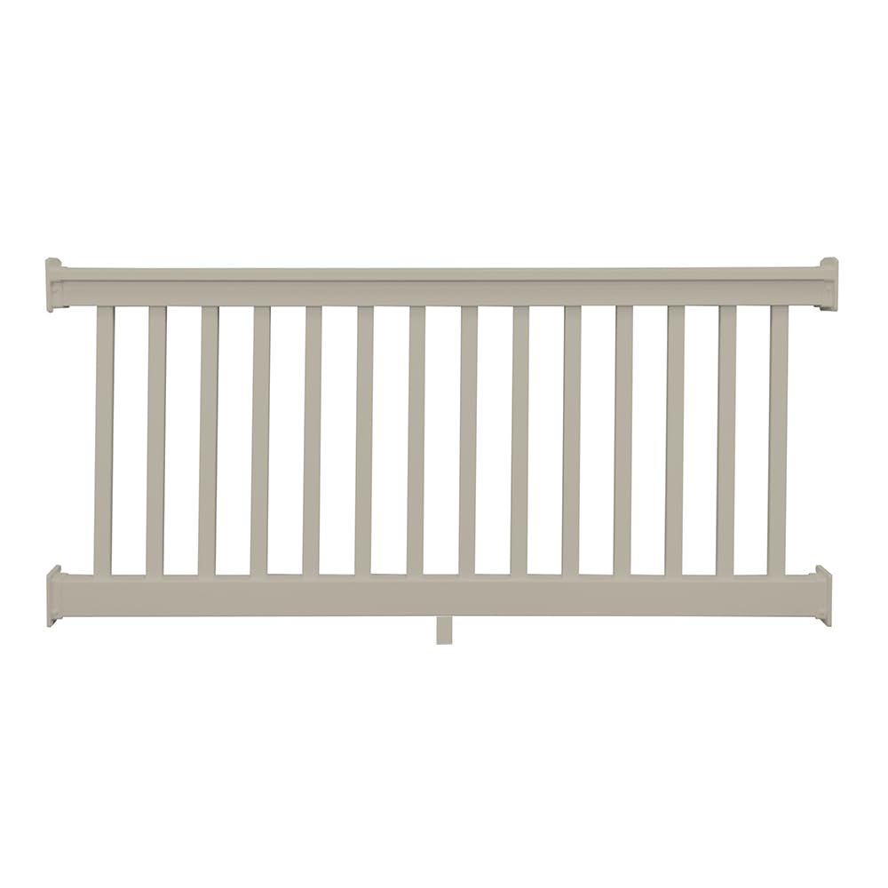 Weatherables Yorkshire Porch and Deck Railing Kit – Vinyl Railing Kit for Decks, Porches, Balconies, and More, Versatile Outdoor Railing (Khaki, 36” x