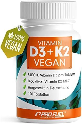 Vitamin D3 K2 VEGAN - 120 Tabletten mit 5000 IE D3 + 200 mcg K2 (...