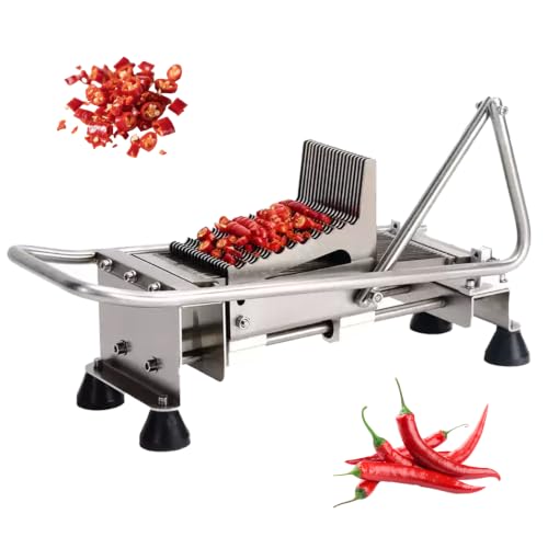 Cortadora Manual De Pimiento Rojo, Herramienta De Corte De Acero Inoxidable De 5 mm Con Cuchilla De 240 mm, Ancho De Corte De 110 mm, Picadora De Verduras Para Hogar, Cocina Y Restaurantes