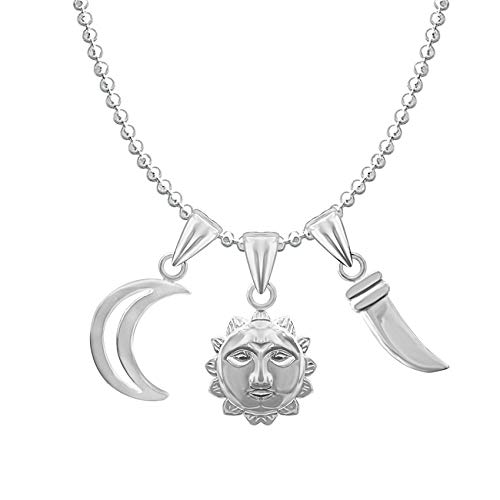 Parnika (Formerly MJ 925 Combo of Chaku Chand Suraj Hai Silver Pendants in Pure 92.5 Sterling Silver for Kids