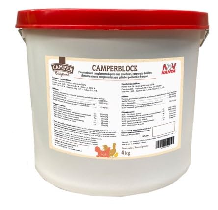 Camperblock 4kg - Nanta. Pienso Mineral EN Bloque complementario para gallinas ponedoras, Camperas y Pollos. Aporte de Calcio. con Concha de ostra.