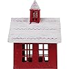 MAGICLULU Christmas Village Houses Metal Christmas Village Figurines Farmhouse Galvanized Tin House Desktop Ornament for Xmas Holiday Mantel Tabletop Decor