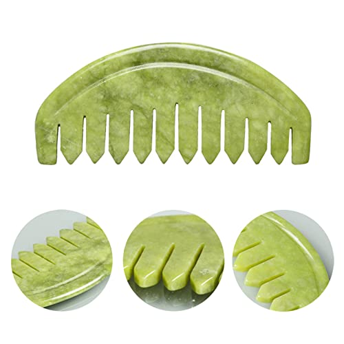 Peine masajeador de jade natural para cuero cabelludo miniatura 4