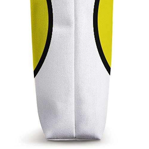 Bolso tipo tote amarillo con diseño de cara sonriente feliz estilo años 90 y Y2K miniatura 3