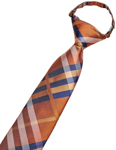 Image of Hi-Tie Boys Tie Pre-Tied Pocket Square Set Adjustable Kids Neckties Age 7-11 Years School UniForm Graduation