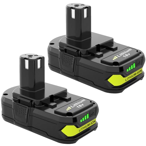 Moticett 3.0Ah Battery Replacement for Ryobi ONE+ 18V Lithium-Ion 3.0Ah Battery, 2-Pack