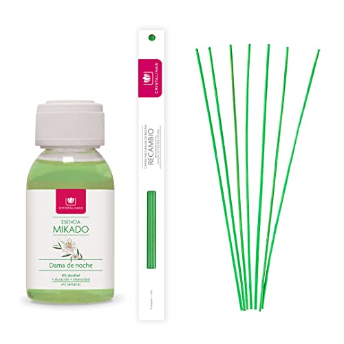 CRISTALINAS. Recambio ambientador Mikado. 0% Alcohol. Mas de 12 semanas de duración. 100ml. Aroma Dama de Noche (Recambio) Cover