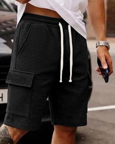 Image of AUSK Classic Relaxed Fit Cargo Stretch Shorts for Mens| Half Pant Cargo Shorts with Pockets | Casual Shorts for Mens