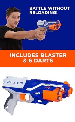 Image of Nerf Disruptor Elite Toy Blaster,6-Dart Rotating Drum with Darts, Toys for Kids Teens&Adults, Outdoor Toy for Boys, Birthday Gift for Kids Ages 8+