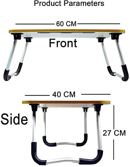 Image of Engineered Wood Multipurpose Foldable Laptop Table with Cup Holder | Table Home Study Writing Table, Foldable and Portable /Ergonomic Edges (Black FLOWERRR)
