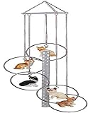 StealStreet 5 Ring Polyresin Charm Cat Hanging Porch Garden Decoration Wind Chime