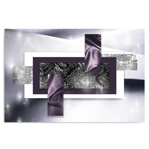 Póster abstracto moderno lila con textura de brillo para un dormitorio elegante