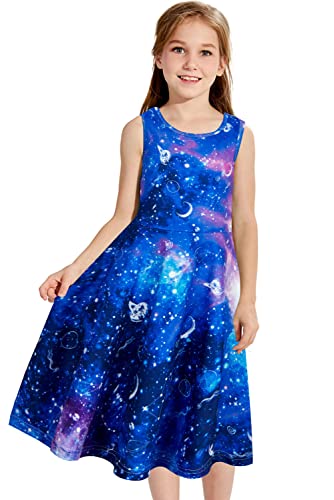 RAISEVERN Girls Dresses Sleeveless Summer Casual Swing Sundress for 4-15 Years3