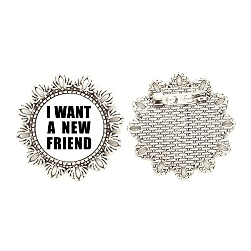 Broche de plata con diseño de flor mediano para ropa y complementos de moda