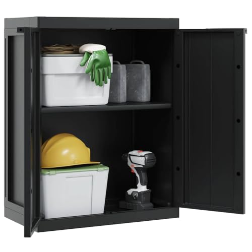 Armoire à outils résistant aux intempéries en plastique PP robuste noir - 5