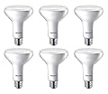 Philips LED Flicker-Free BR30 Light Bulb, EyeComfort Technology, Non-Dimmable, 650 Lumen, Daylight (5000K), 9W=65W, E26 Base, 6-Pack