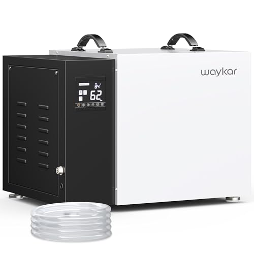 Waykar 158 Pint Crawl Space Dehumidifier with Pump & Drain Hose for Basements, Commercial & Water Damage Spaces up to 7500 Sq. Ft., Compact, Strong Dehumidification, 5-Year Quality Coverage