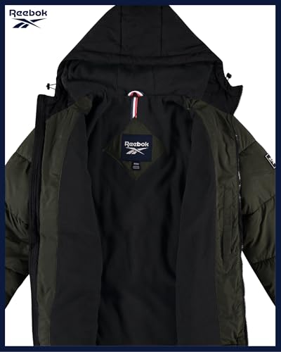 Image of Reebok Mens Winter Jacket - Warm Heavyweight Mens Winter Coat - Wind Water Resistant Insulated Quilted Puffer Jackets for Men