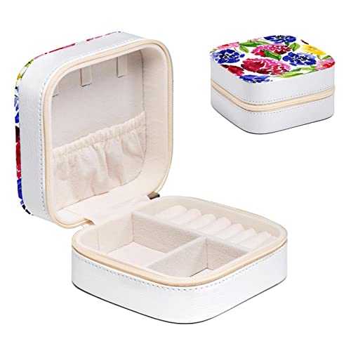 Boîte à bijoux pour femme à motif fleur d'aquarelle